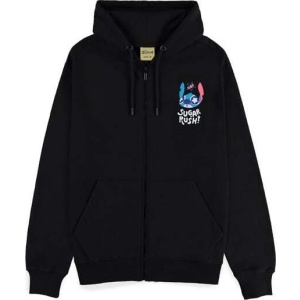 Lilo & Stitch Stitch Mikina s kapucí na zip černá - Merchstore.cz