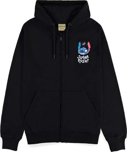 Lilo & Stitch Stitch Mikina s kapucí na zip černá - Merchstore.cz