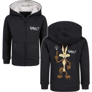 Looney Tunes Metal-Kids - Genius detská mikina s kapucí na zip černá - Merchstore.cz