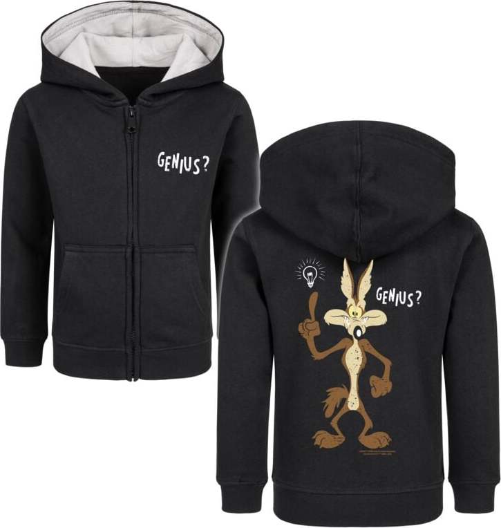 Looney Tunes Metal-Kids - Genius detská mikina s kapucí na zip černá - Merchstore.cz