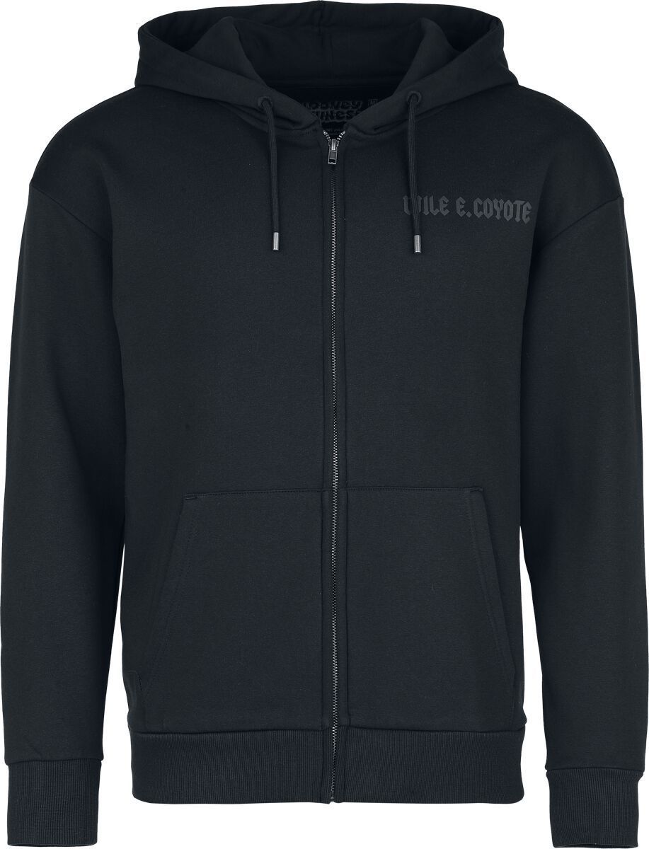 Looney Tunes Wile E. Coyote - Moonlight Mikina s kapucí na zip černá - Merchstore.cz