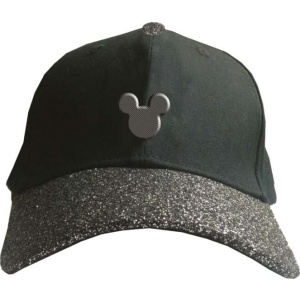 Mickey & Minnie Mouse Glitter Mickey Logo Baseballová kšiltovka černá