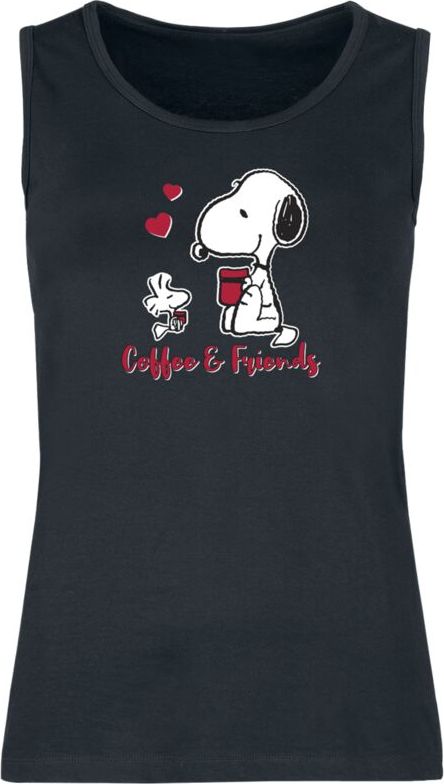 Peanuts Coffee & Friends Dámský top černá - Merchstore.cz Peanuts Coffee & Friends Dámský top černá - Merchstore.cz
