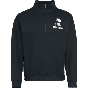 Peanuts Pletený svetr se zipem Peanuts - Snoopy and Woodstock Mikina černá - Merchstore.cz