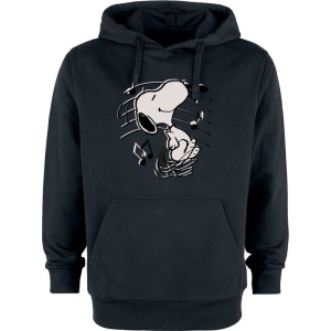 Peanuts Snoopy Music Mikina s kapucí černá