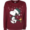 Peanuts Snoopy - Oversize Dámská mikina červená - Merchstore.cz