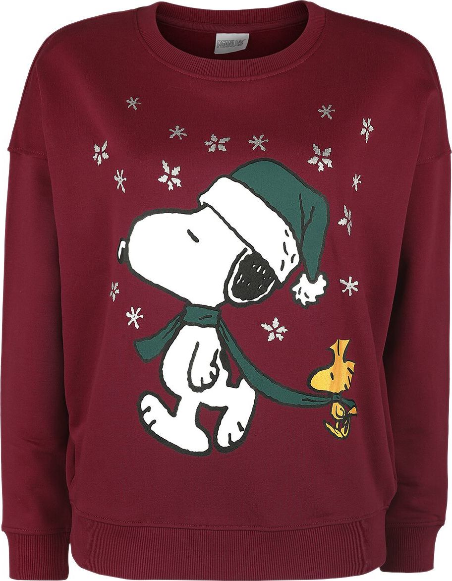 Peanuts Snoopy - Oversize Dámská mikina červená - Merchstore.cz