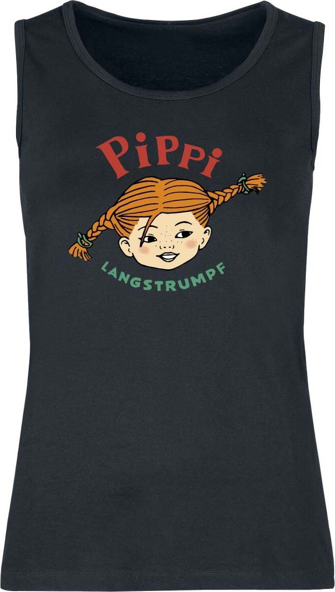 Pippi Langstrumpf Pipi Dlouhá Punčocha Tank top černá - Merchstore.cz