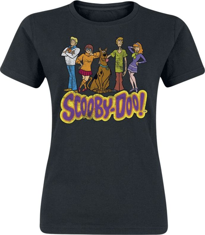 Scooby-Doo Team Scooby Doo Distressed Dámské tričko černá - Merchstore.cz