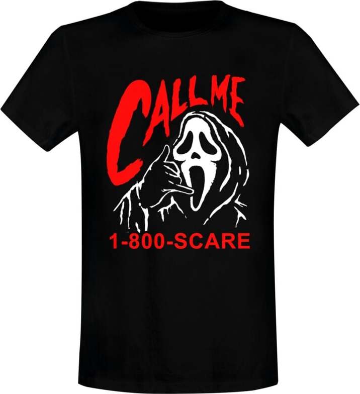 Scream (Film) Ghostface - Call Me Scare Tričko černá - Merchstore.cz Scream (Film) Ghostface - Call Me Scare Tričko černá - Merchstore.cz