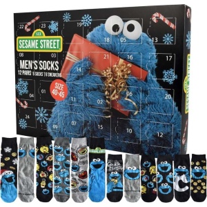 Sesame Street Adventní kalendář Cookie Monster s pánskými ponožkami Adventní kalendář vícebarevný - Merchstore.cz