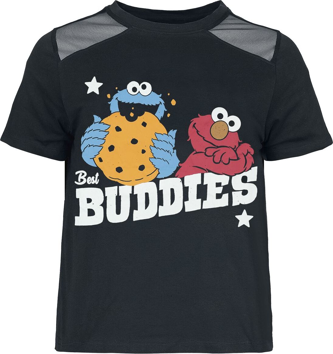 Sesame Street Buddies - Krümelmonster - Elmo Dámské tričko černá - Merchstore.cz