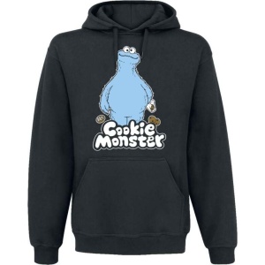 Sesame Street Cookie Monster Mikina s kapucí černá