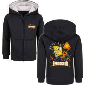 SpongeBob SquarePants Metal-Kids - Spongebob - Gitarre detská mikina s kapucí na zip černá - Merchstore.cz