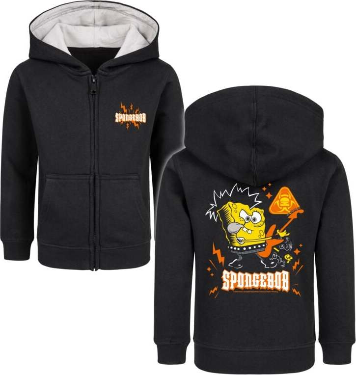 SpongeBob SquarePants Metal-Kids - Spongebob - Gitarre detská mikina s kapucí na zip černá - Merchstore.cz SpongeBob SquarePants Metal-Kids - Spongebob - Gitarre detská mikina s kapucí na zip černá - Merchstore.cz