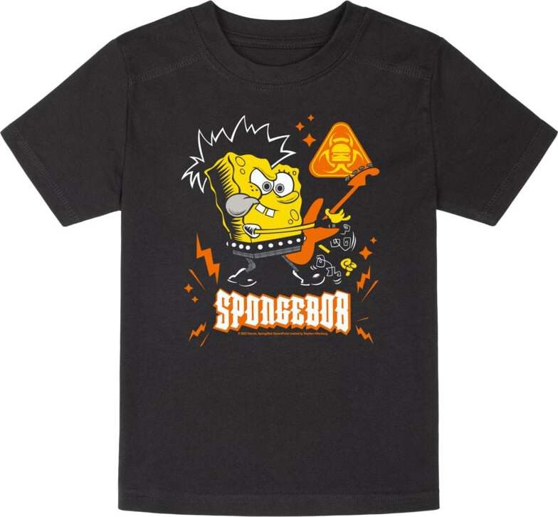 SpongeBob SquarePants Metal-Kids - Spongebob - Gitarre detské tricko černá - Merchstore.cz