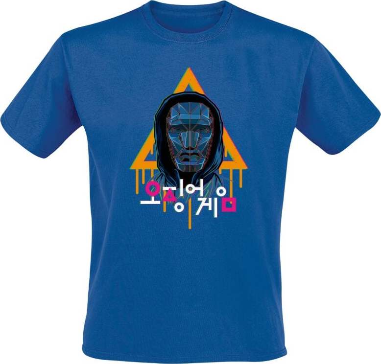 Squid Game Neon Front Man Tričko královská modrá - Merchstore.cz Squid Game Neon Front Man Tričko královská modrá - Merchstore.cz