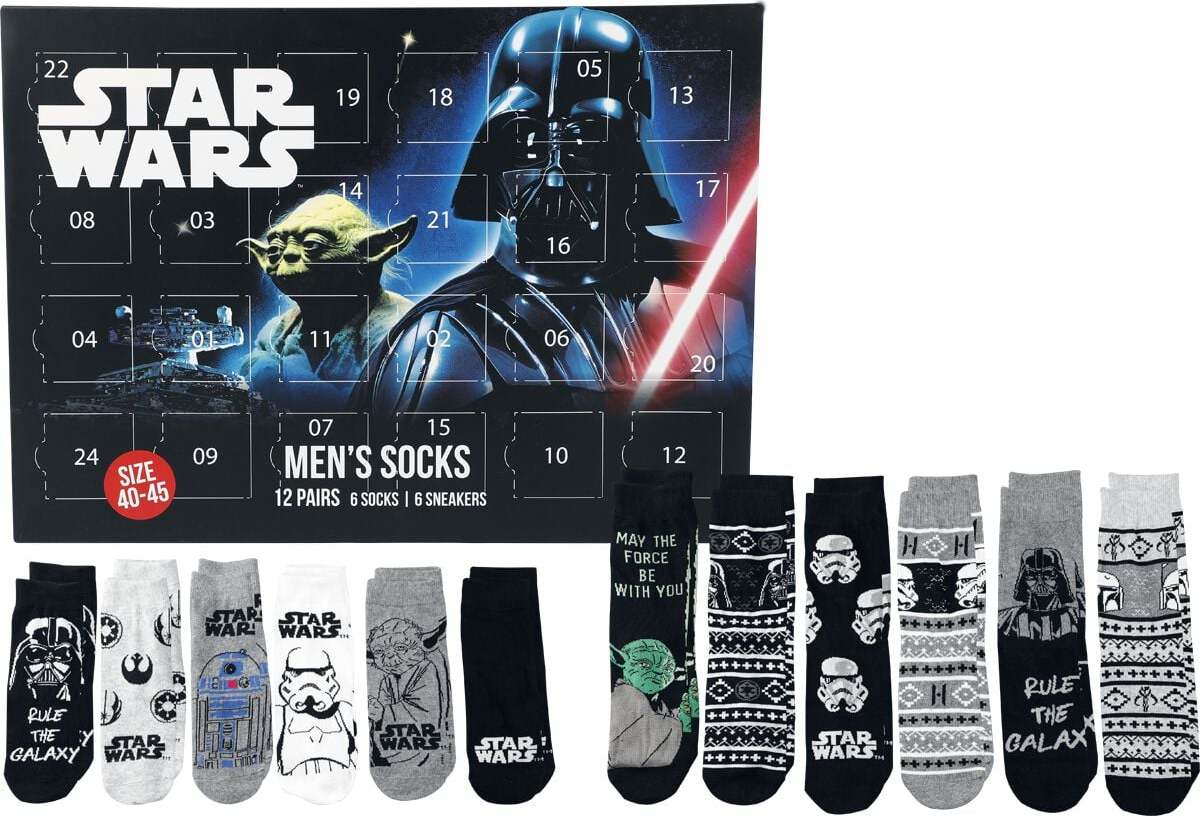 Star Wars Adventní kalendář s ponožkami Adventní kalendář vícebarevný - Merchstore.cz