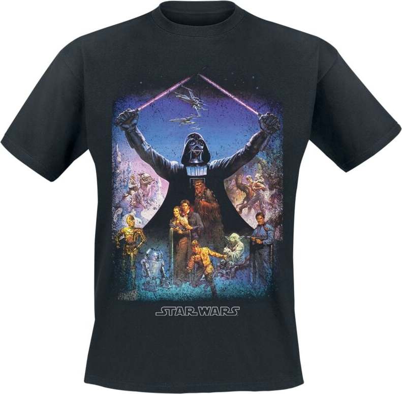 Star Wars Darth Vader - Light Saber Poster Tričko černá - Merchstore.cz