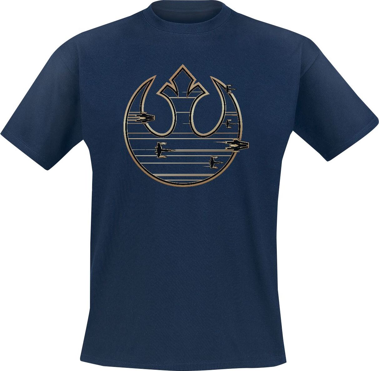 Star Wars Gold Rebel Logo Tričko modrá - Merchstore.cz
