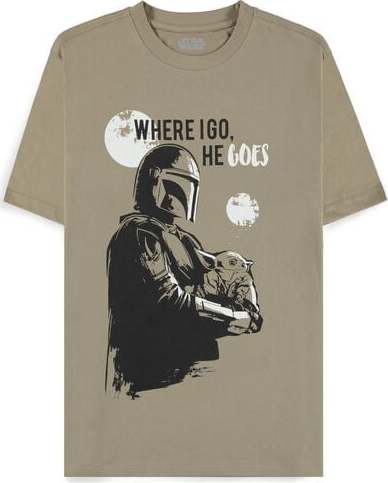 Star Wars The Mandalorian - Wherever I Go Tričko písková - Merchstore.cz Star Wars The Mandalorian - Wherever I Go Tričko písková - Merchstore.cz
