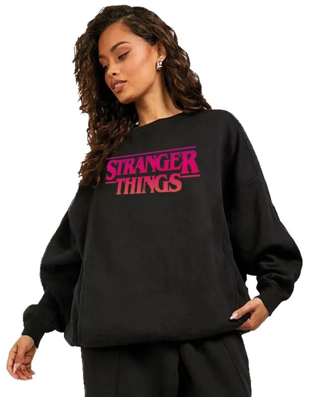 Stranger Things Gradiant Logo Mikina s kapucí černá - Merchstore.cz