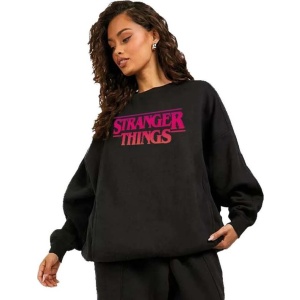 Stranger Things Gradiant Logo Mikina s kapucí černá - Merchstore.cz