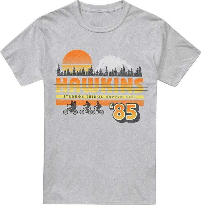 Stranger Things Hawkins Retro 85 Tričko prošedivelá - Merchstore.cz Stranger Things Hawkins Retro 85 Tričko prošedivelá - Merchstore.cz