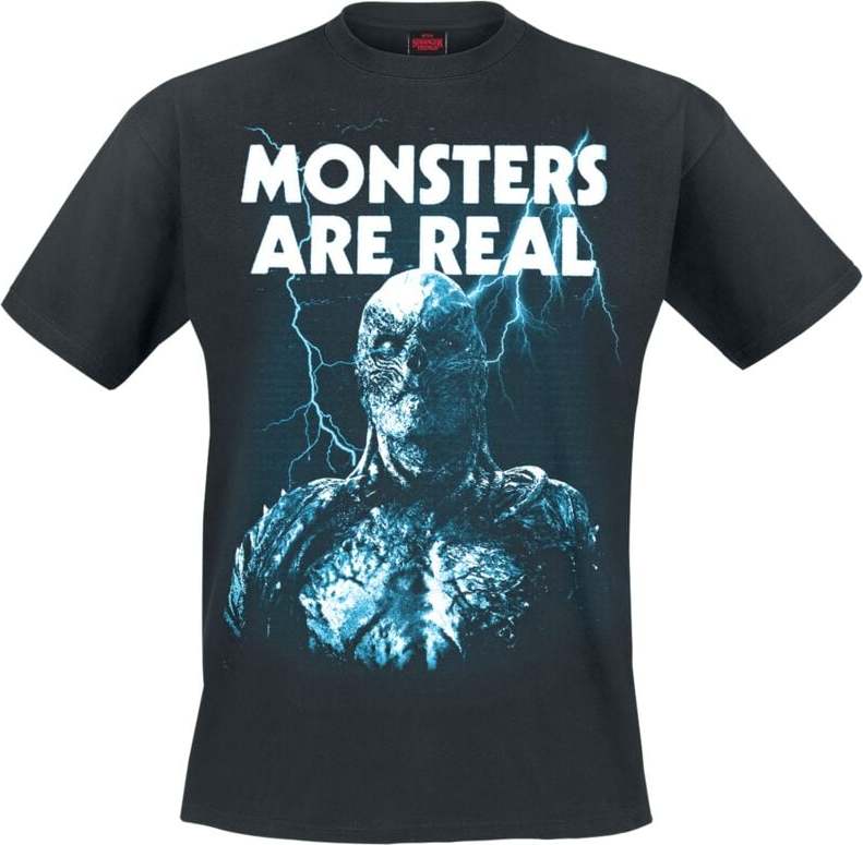 Stranger Things Monsters Are Real Tričko černá - Merchstore.cz Stranger Things Monsters Are Real Tričko černá - Merchstore.cz