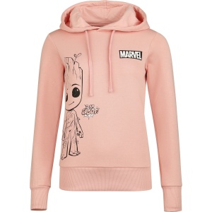 Strážci galaxie I Am Groot Dámská mikina s kapucí starorůžová - Merchstore.cz