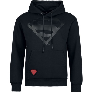 Superman Heat Logo - Black On Black Mikina s kapucí černá - Merchstore.cz