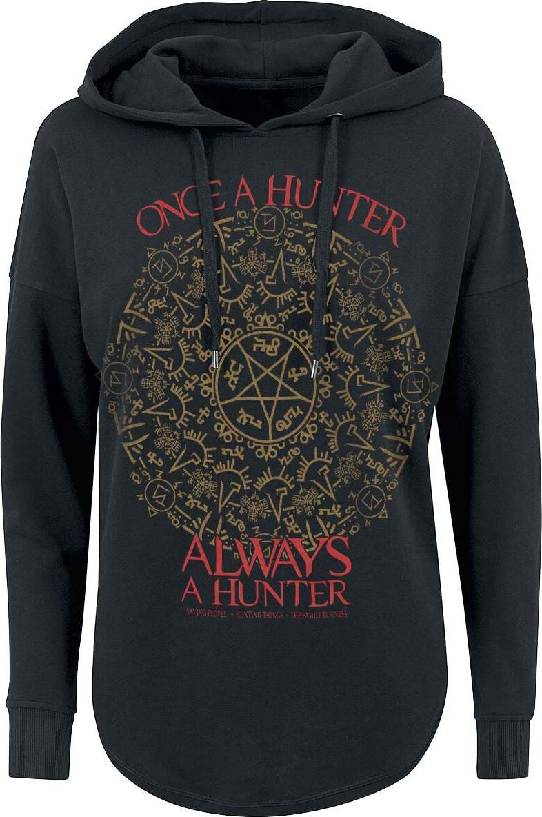 Supernatural Once A Hunter Always A Hunter Dámská mikina s kapucí černá - Merchstore.cz