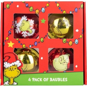 The Grinch Vánoční dekorace The Grinch (sada 4 ks) Vánocní ozdoba - koule vícebarevný - Merchstore.cz