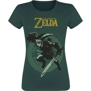 The Legend Of Zelda Link Pose Dámské tričko tmave zelená - Merchstore.cz