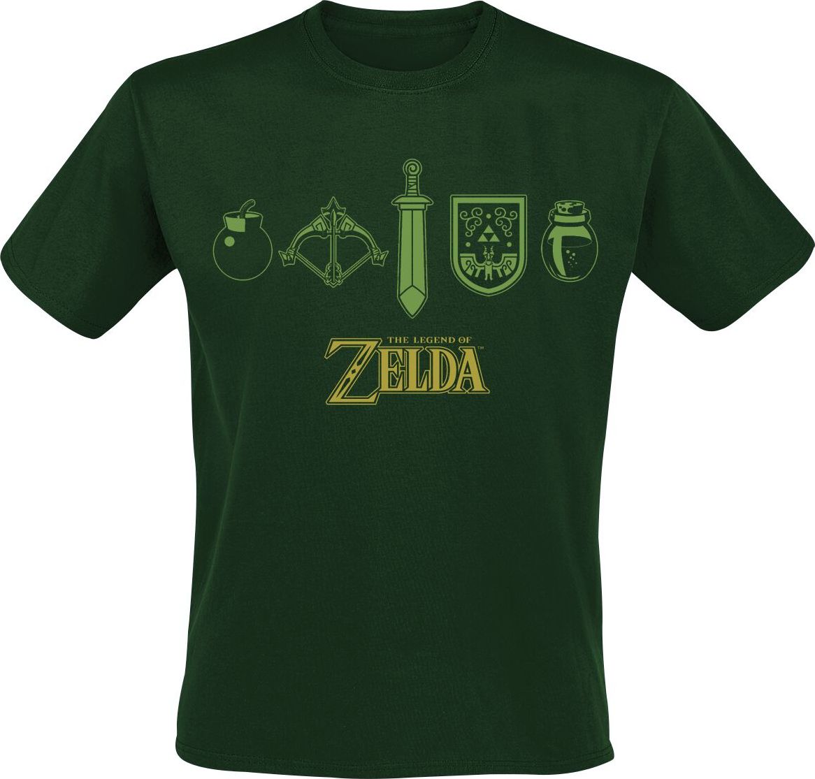 The Legend Of Zelda Quest Essentials Tričko zelená - Merchstore.cz