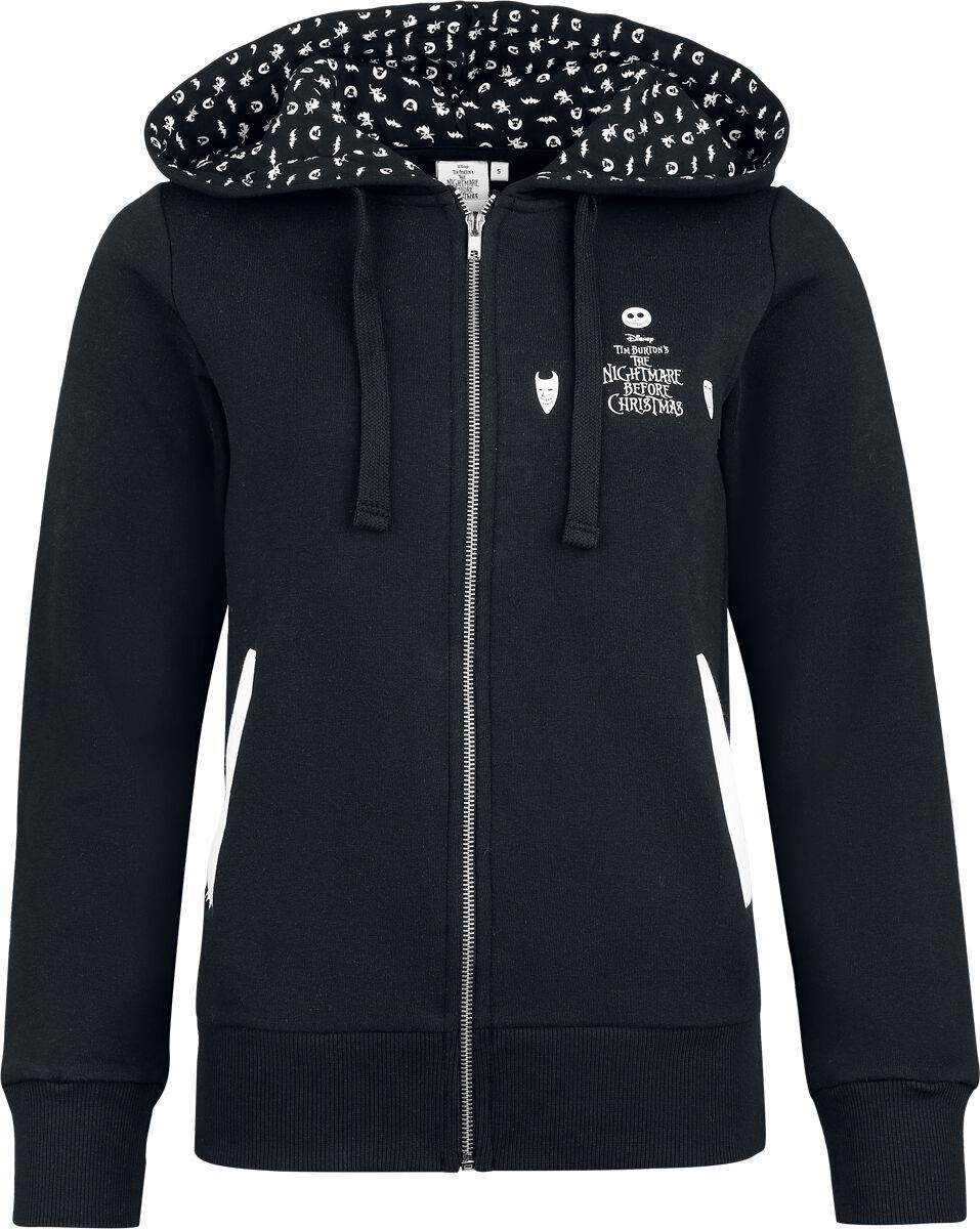 The Nightmare Before Christmas Jack Skellington Dámská mikina s kapucí na zip černá - Merchstore.cz