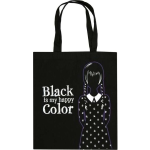 Wednesday Black Is My Happy Colour Plátená taška černá - Merchstore.cz
