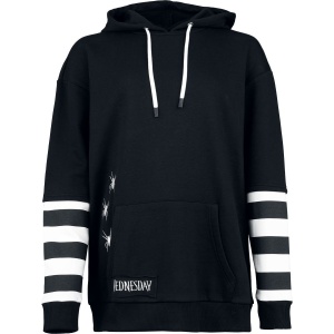 Wednesday Death And Flowers - Oversize Dámská mikina s kapucí cerná/bílá - Merchstore.cz