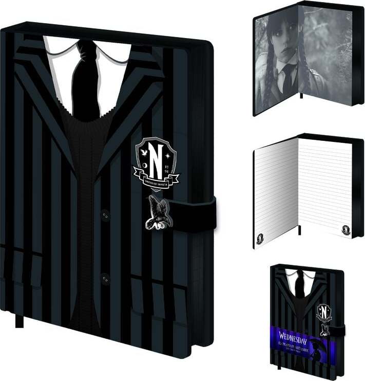 Wednesday Uniform Notes cerná/bílá - Merchstore.cz