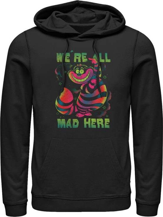 Alice in Wonderland Chesire Rainbow Mikina s kapucí na zip černá - Merchstore.cz