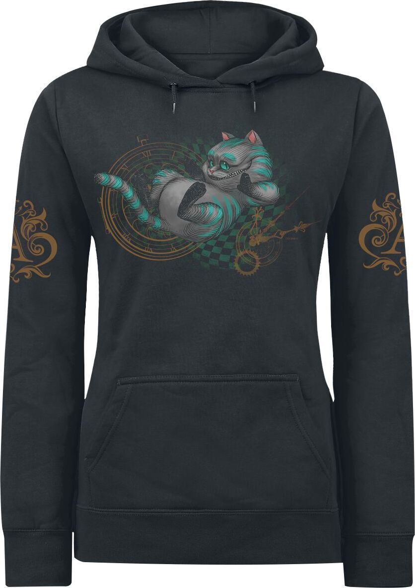 Alice in Wonderland Grinsekatze - About Time Dámská mikina s kapucí černá - Merchstore.cz Alice in Wonderland Grinsekatze - About Time Dámská mikina s kapucí černá - Merchstore.cz