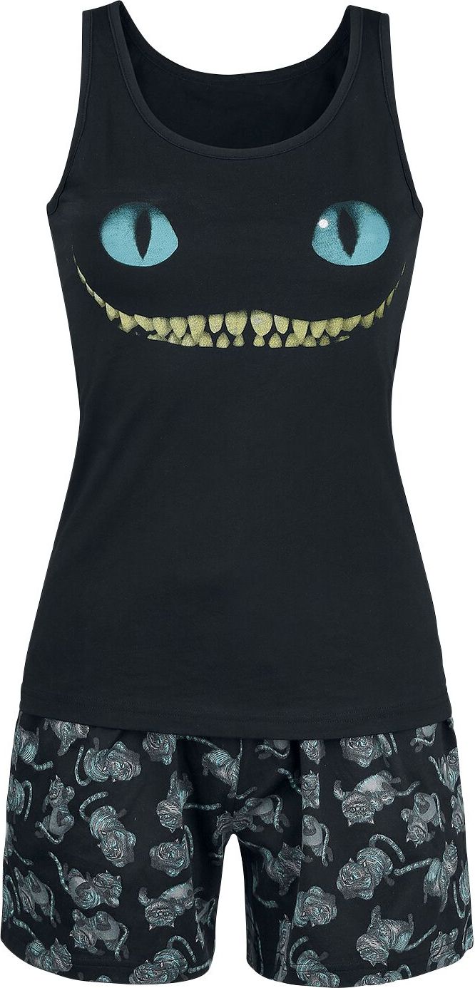 Alice in Wonderland Grinsekatze - Smile pyžama černá - Merchstore.cz