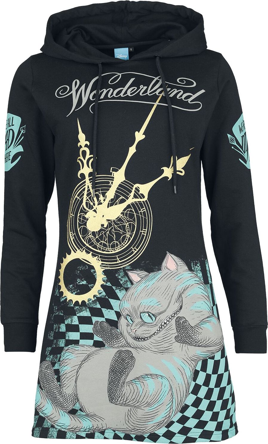 Alice in Wonderland Mad Cat Šaty s kapucí černá - Merchstore.cz