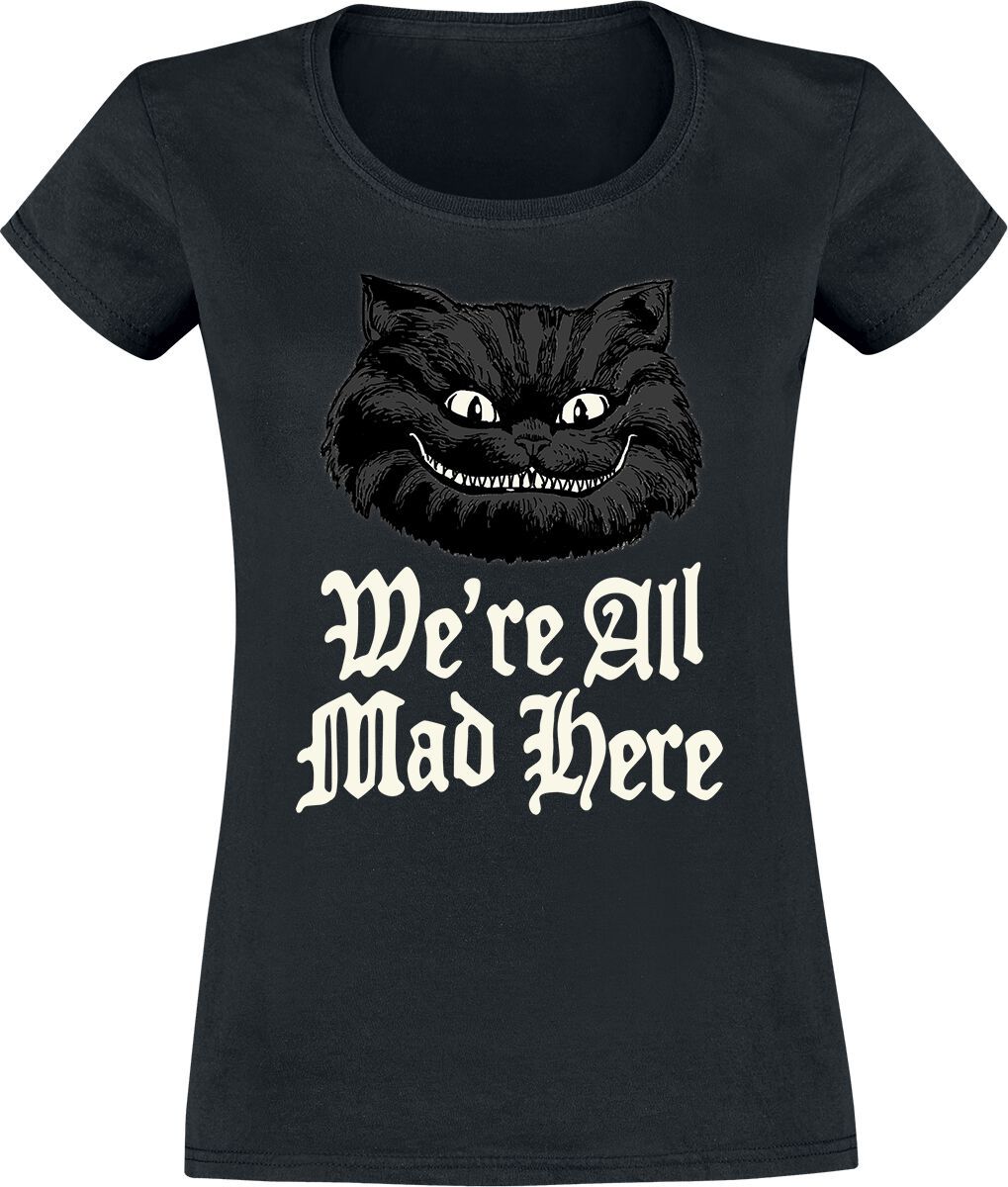 Alice in Wonderland Mad Dámské tričko černá - Merchstore.cz
