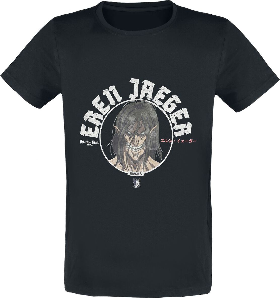 Attack On Titan Eren Jaeger Tričko černá - Merchstore.cz