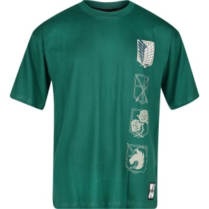 Attack On Titan Flügel der Freiheit - Logo - Oversize Tričko zelená