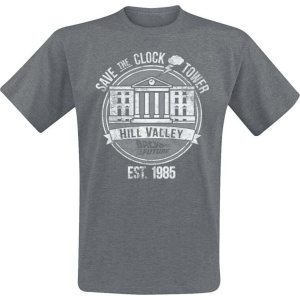 Back To The Future Save The Clock Tower Tričko tmavě šedá