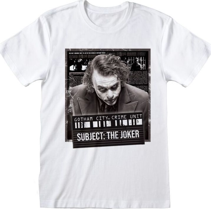 Batman The Dark Knight - Joker Mug Shot Tričko bílá - Merchstore.cz
