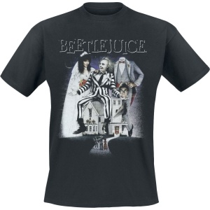 Beetlejuice Poster Black Logo Tričko černá