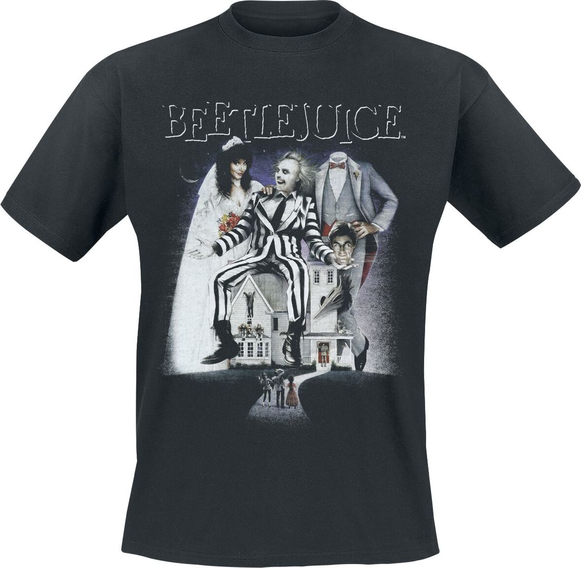 Beetlejuice Poster Black Logo Tričko černá - Merchstore.cz